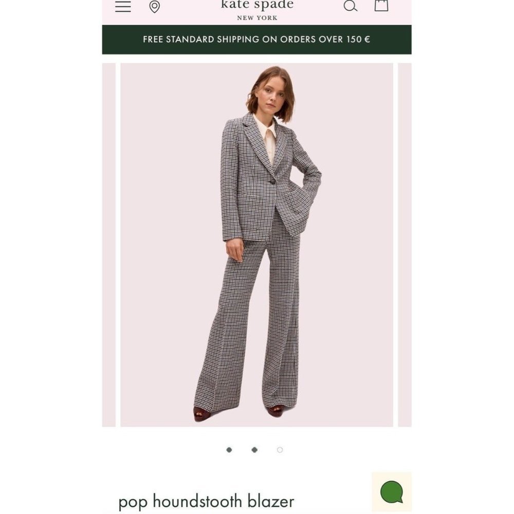 Kate Spade French Cream Pop Houndstooth Blazer Jacket Size 4 - Picture 3 of 12
